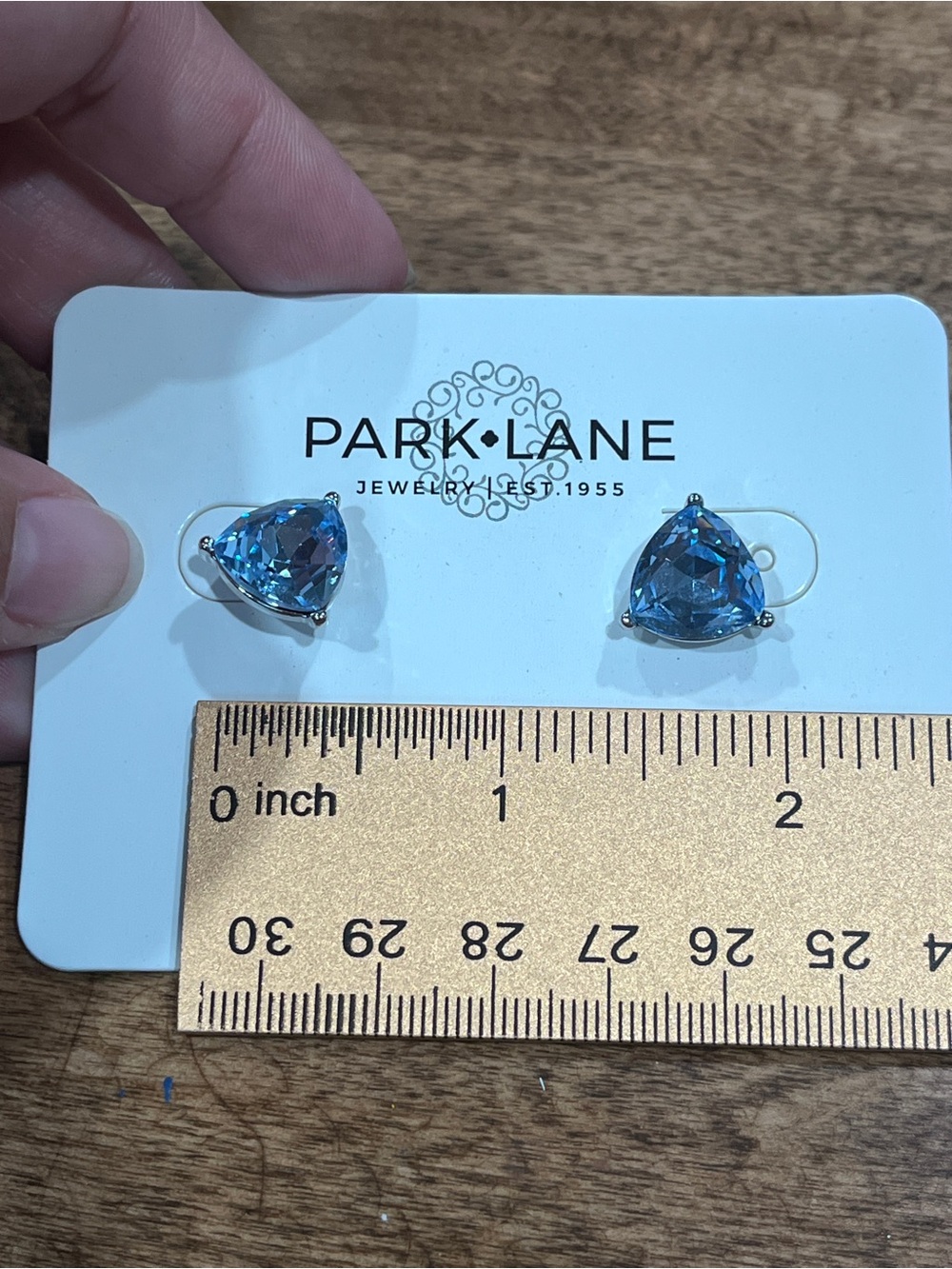 Park Lane Bonnet Sky Blue Trillion Stud Earrings NWT - Picture 7 of 7
